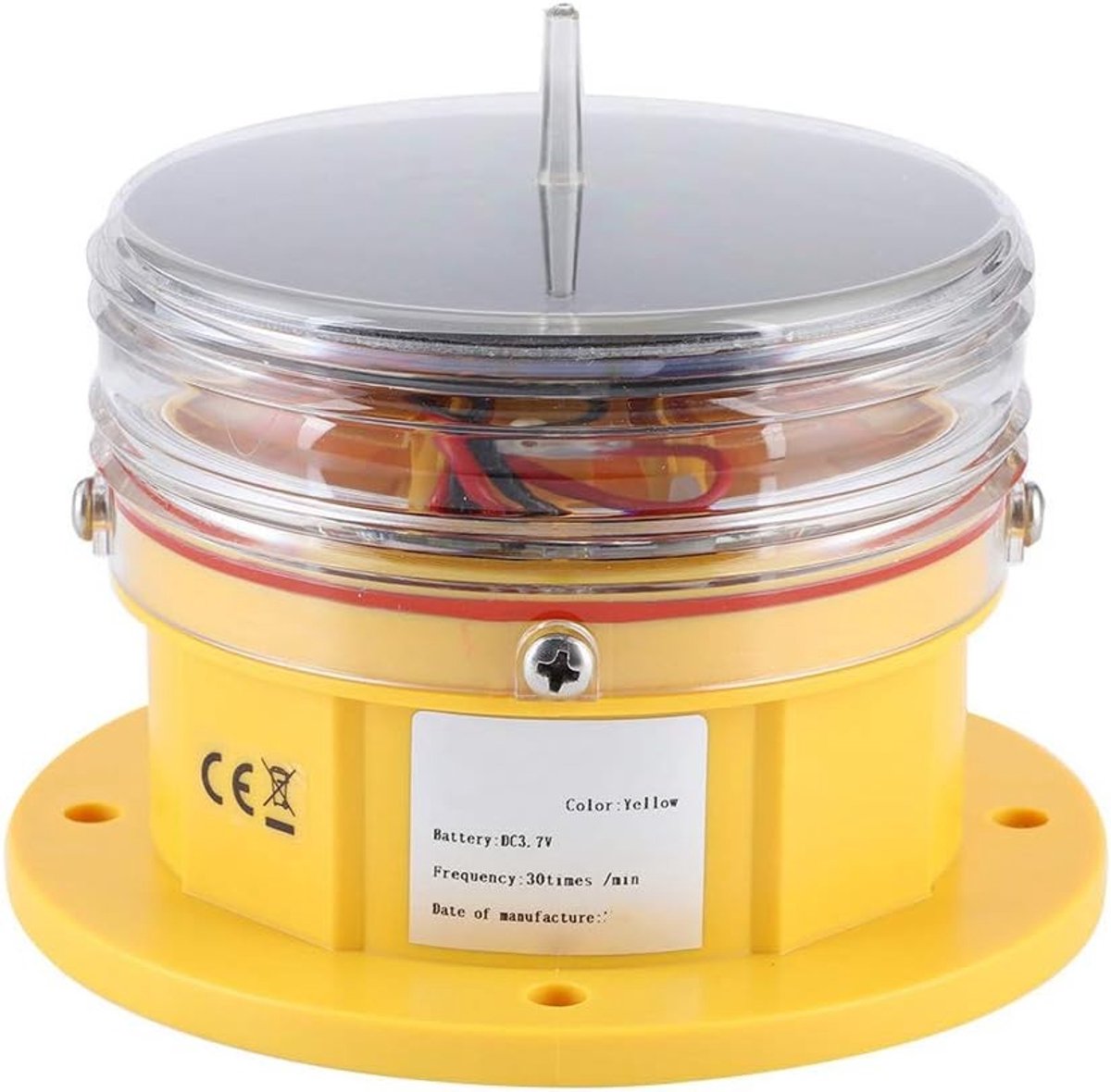 Marine Zonne-energie Beacon Light - IP68 Waterdichte LED Veiligheidslamp voor Schepen, Docks en Barge met 360° Verlichting en Flitsfunctie