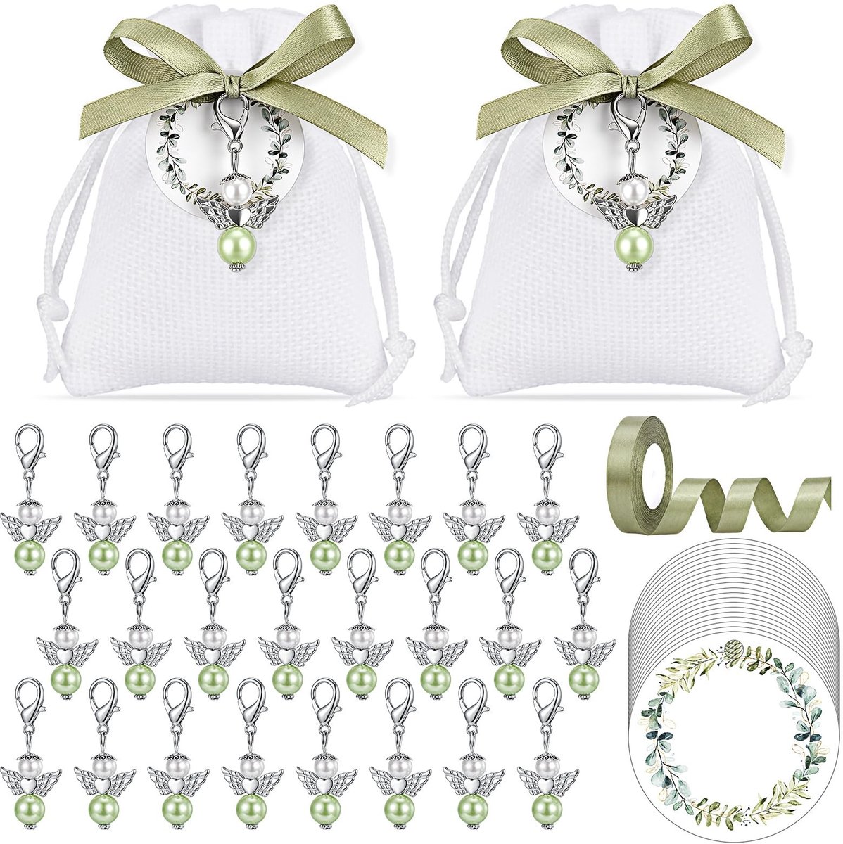 Solidchoice - 25 Cadeausets met Sleutelhangers en Zakjes