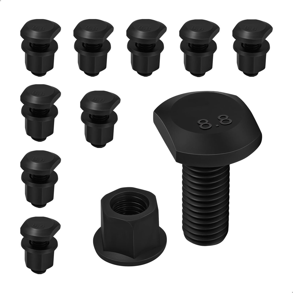 Solidchoice - Set van 15 Carbon Stalen T-Sleufschroeven met Flensmoeren