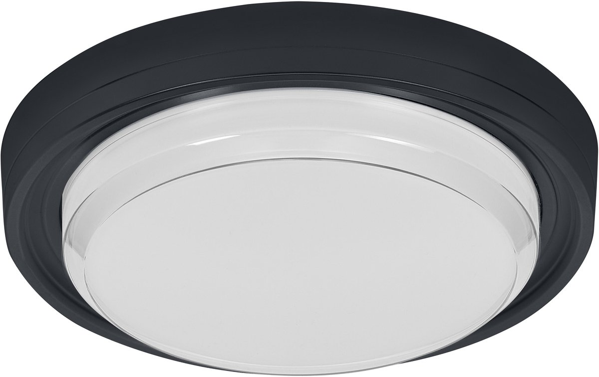 OSRAM plafondlamp Zwart, 3000 K / 4000 K / 6500 K, warmwit, 2100 lm, 24 W, 22 cm Ø, acrylonitril-butadieen-styreen (ABS)