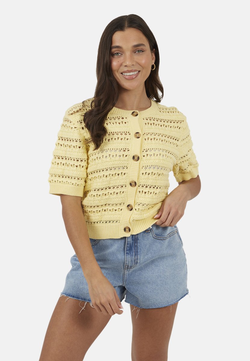Brave Soul - Blouse - Katoen - Vrouwen - Maat S - geel