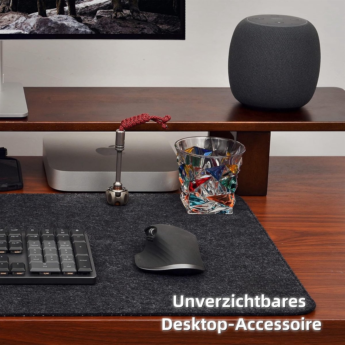 Vilten bureauonderlegger - 90 x 40 cm - Grote muismat - Bescherming van bureaublad - Antislip-onderzijde - Geschikt voor gaming en schrijven - Grijs — cadeau in Wonen & Interieur - foto 5