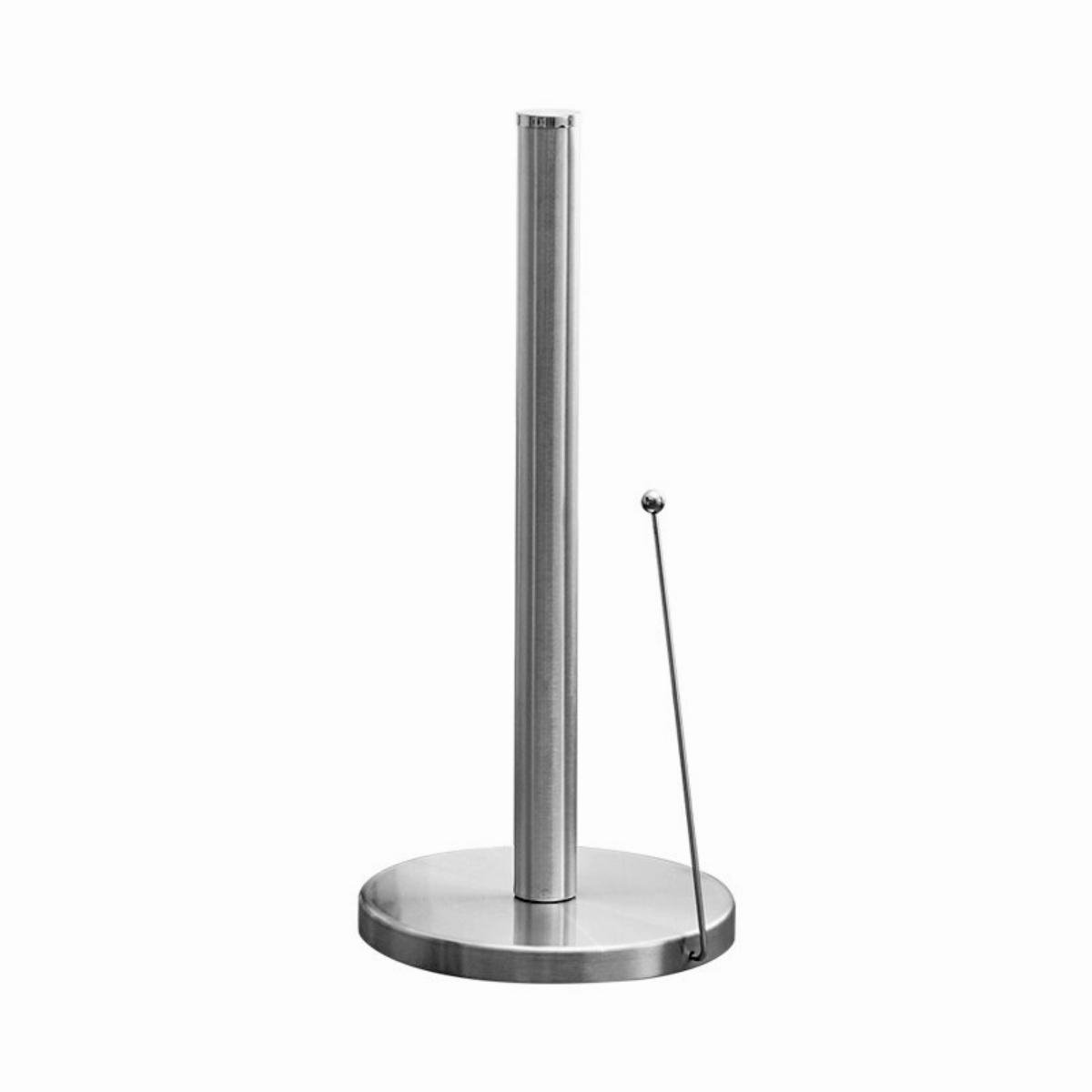 SSTRWGOOD rolhouder - keukenrolhouder staand - rolhouder zonder boren met anti-roll arm - Geschikt voor standaard keukenrollen - RVS roestvrij staal borstelstructuur - Afmetingen 14.8x33cm