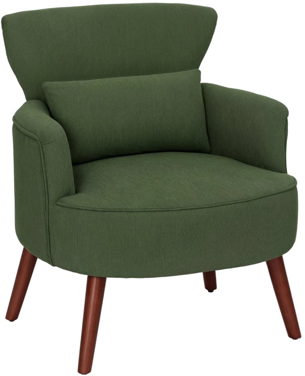 Fauteuil - Moderne Gestoffeerde Accentstoel - met Lendenkussen - Groen