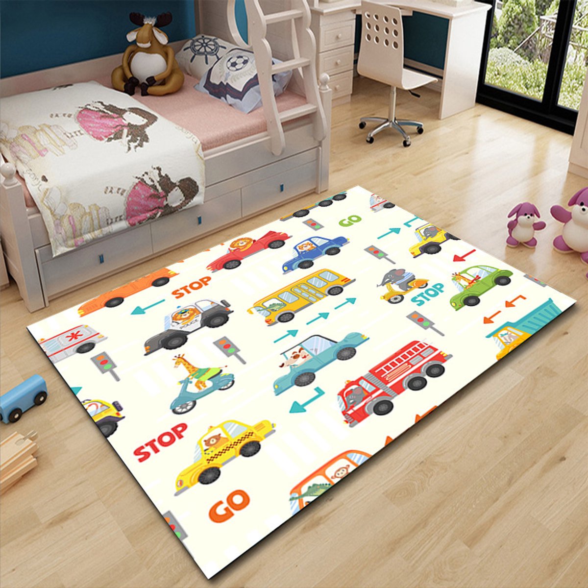 Autospeelmat - Wegtapijt Kinderen - Spelen met Auto's - Antislip Onderkant - 100*160cmsnelweg‑15