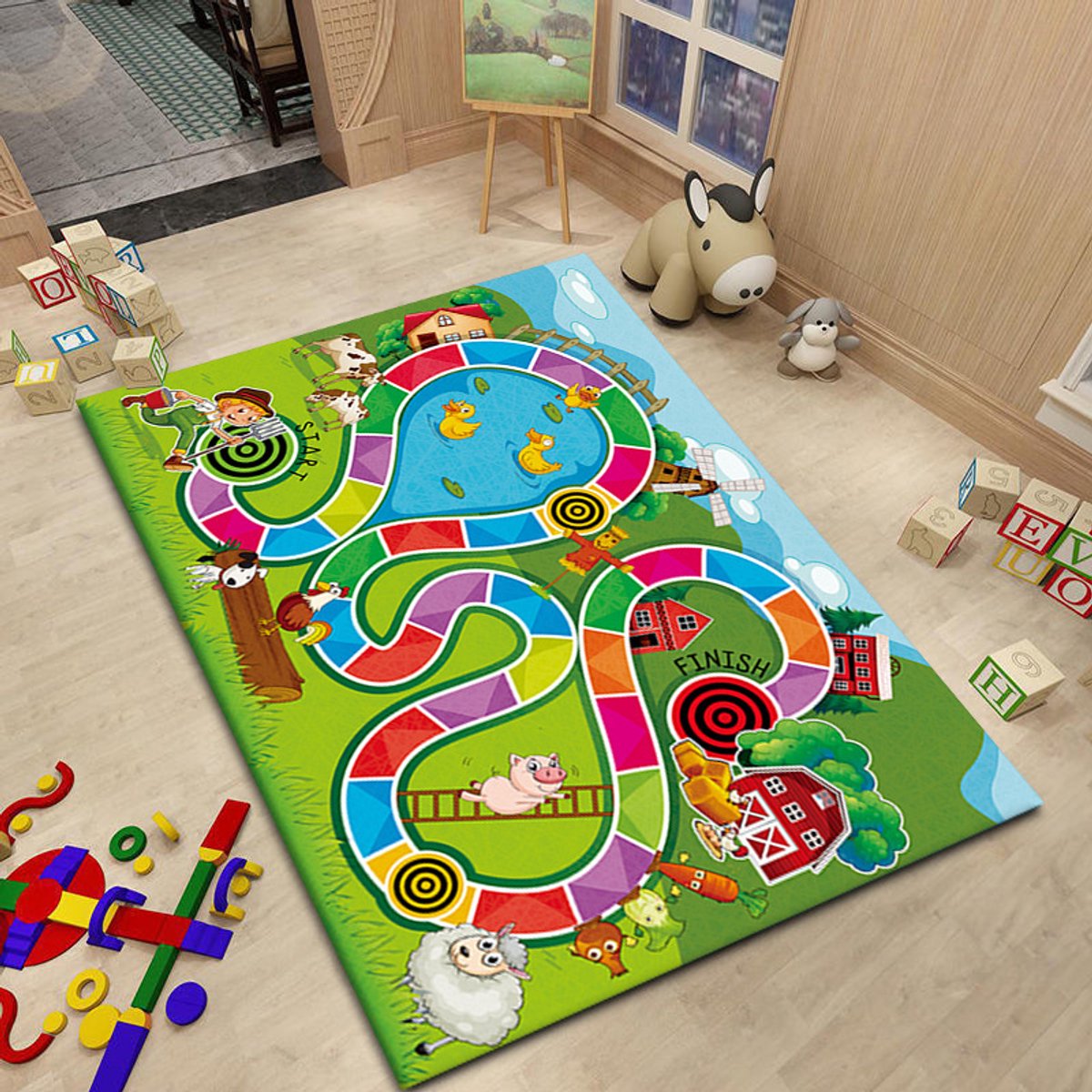Autospeelmat - Wegtapijt Kinderen - Spelen met Auto's - Antislip Onderkant - 100*120cmsnelweg‑6