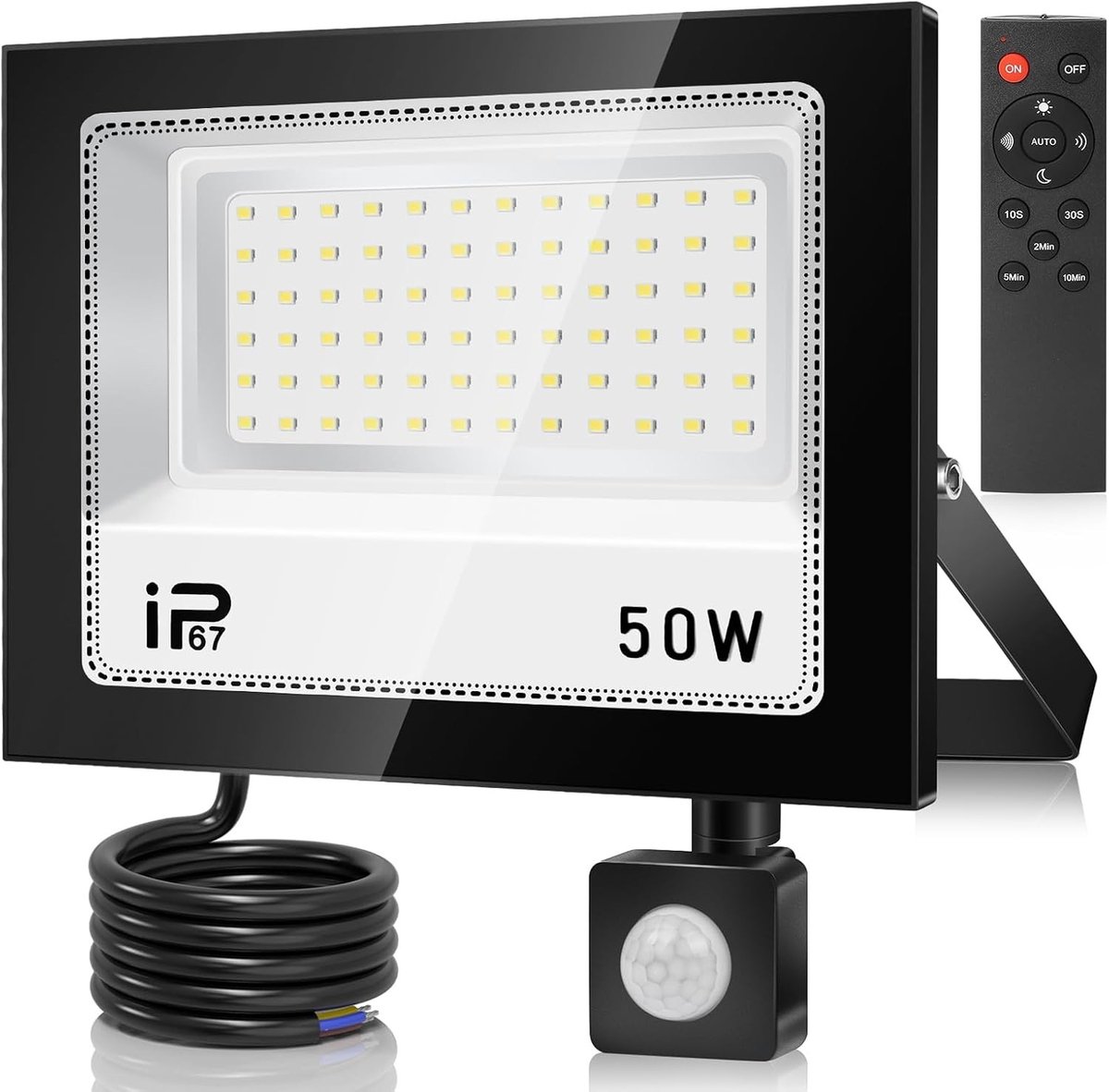 LED-spot met Bewegingsmelder - 50W - 1 Stuk - Voor Buitenverlichting