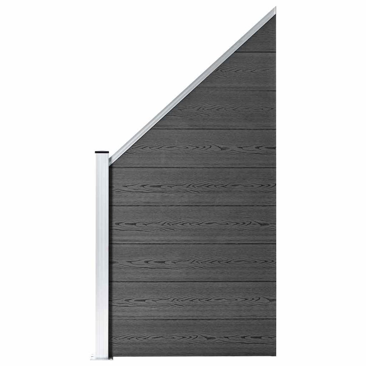 Solidchoice - WPC Hekset Zwart voor Tuinafbakening met Houtnerf