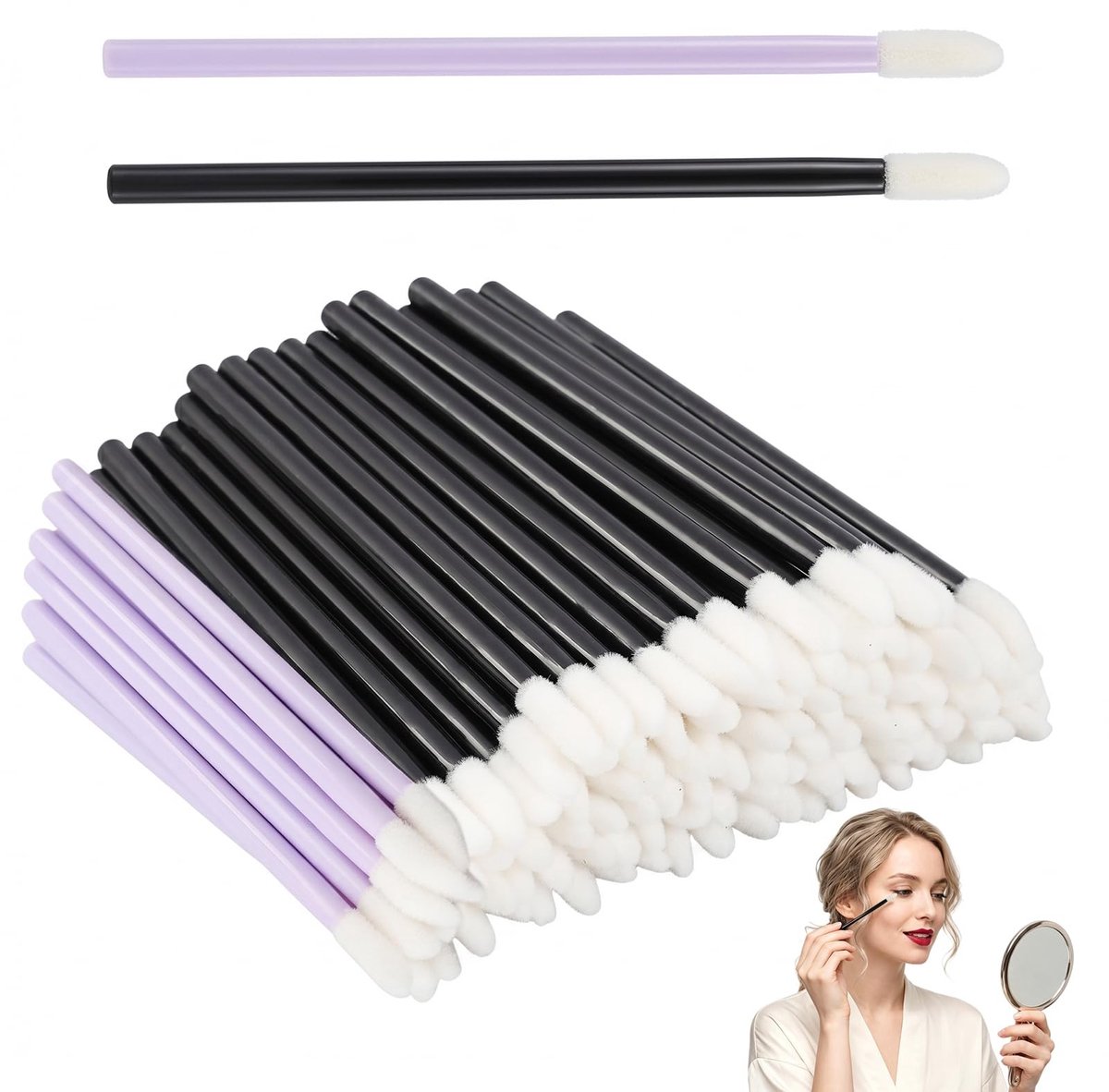 Solidchoice - 110 Stuks Eenweg Wimperborstels voor Schoonheid en Precisie