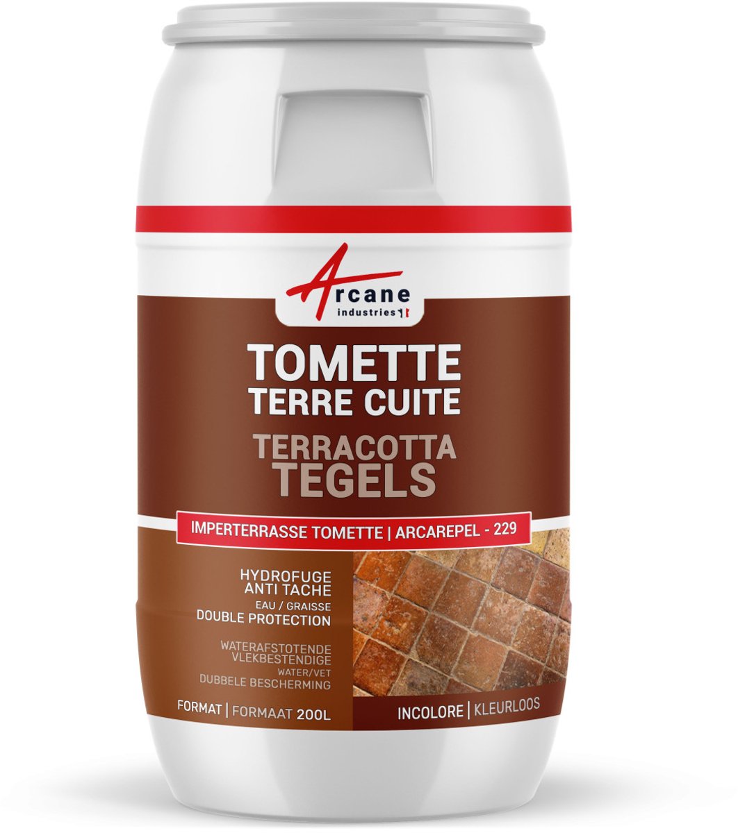 Hydrofuge plavuizen, water-afstotend voor terracotta vloeren, antivlek: IMPERTERRASSE TOMETTE