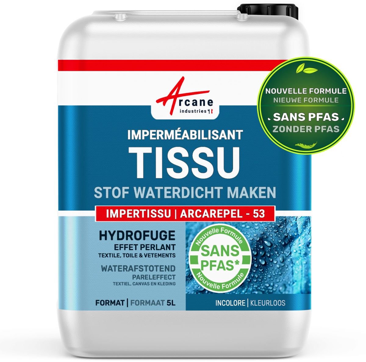 Waterafstotend Middel voor Stoffen, Textiel ZONDER PFAS*: ARCAREPEL - 53