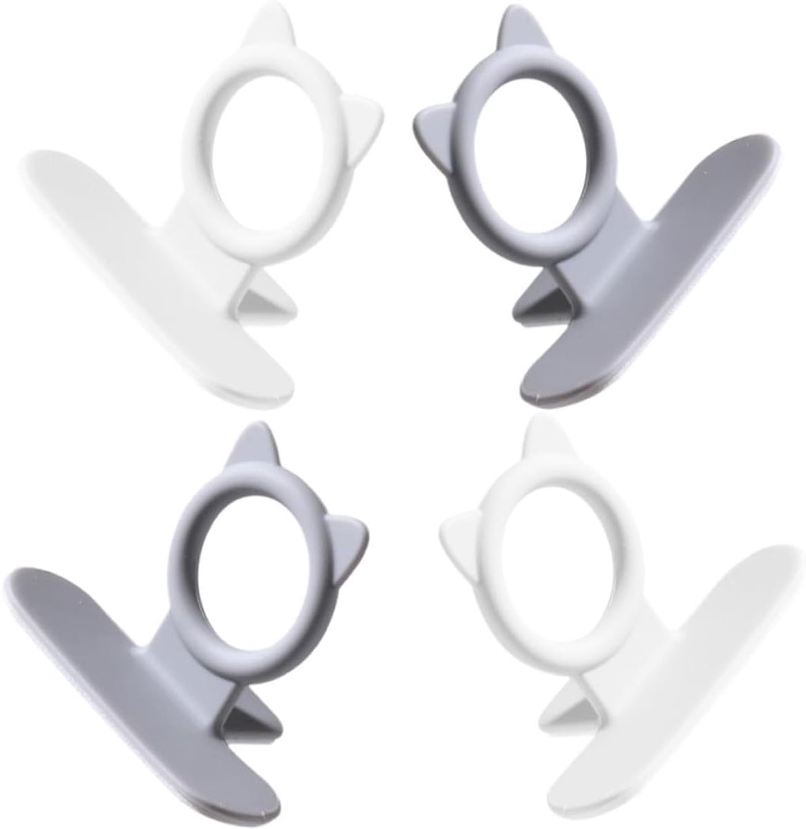 Toiletdeksellifter - Badkamer accessoires - 4 stuks - Toiletdeksel lifter - toiletdeksellifter - toilet bril lifter - Toilet deksel lifter - WC bril handvat - WC bril lifter - Wit + grijs