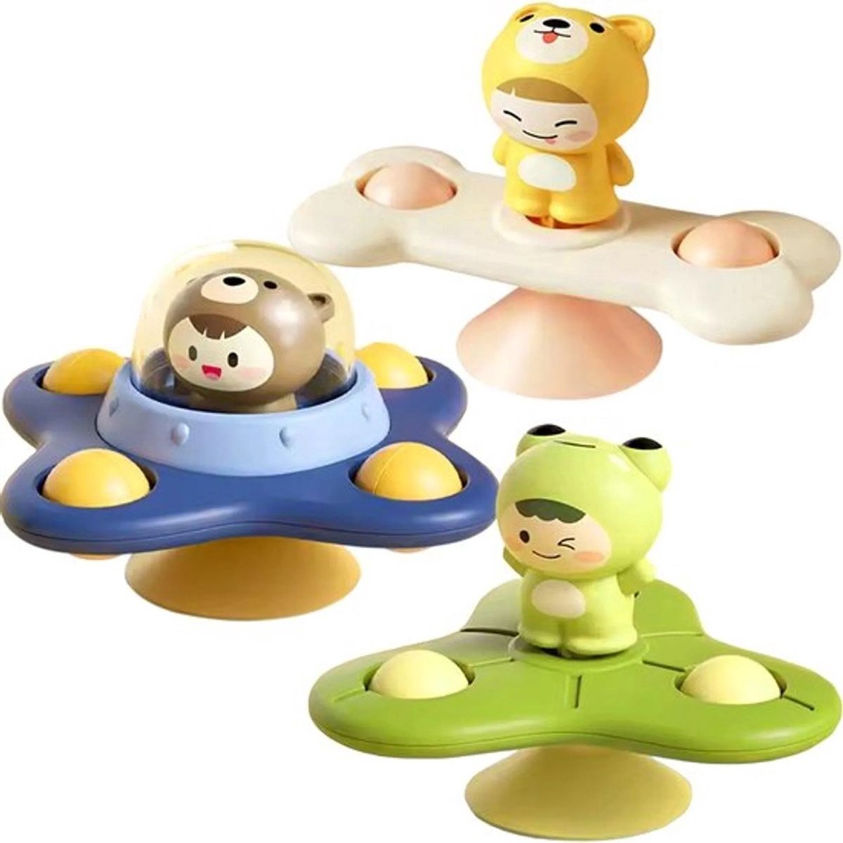 Casalora Baby Fidget Spinners met Zuignap – Sensorisch Speelgoed voor 6–18 Maanden – Bad, Stoel & Tafel Activiteitenspeelgoed