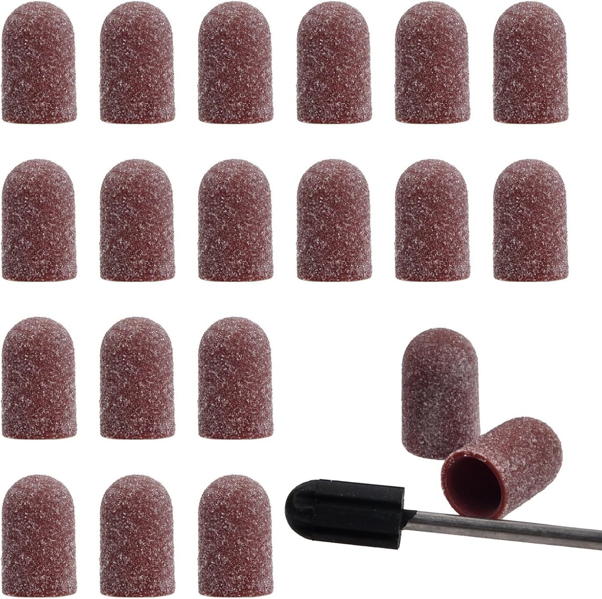 20 Stuks Schuurcaps voor Nagels, Nagelknipper en Slijpsleeves voor Manicure en Nagelverzorging