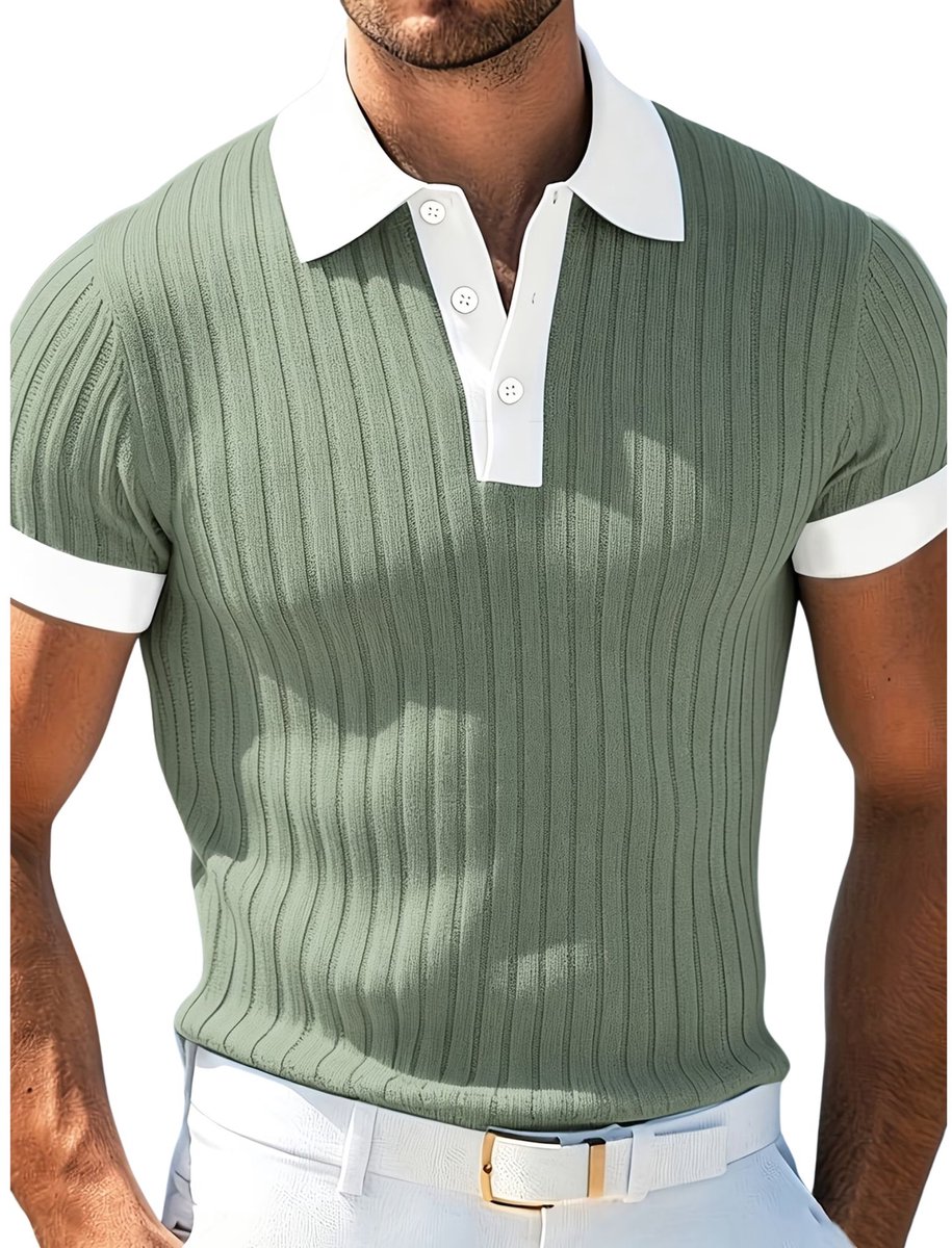 Currero T-Shirt Heren Shirt Zomerkleding T Shirt Mode Old Money Polo Mannen Kleding Volwassenen Matcha-kleur