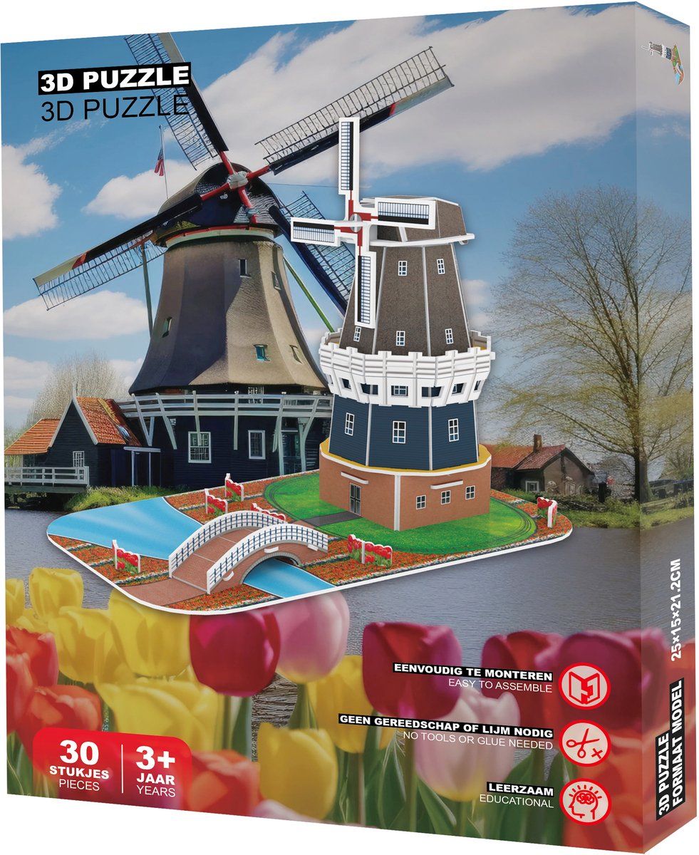 Historische Windmolen - 3D Puzzel
