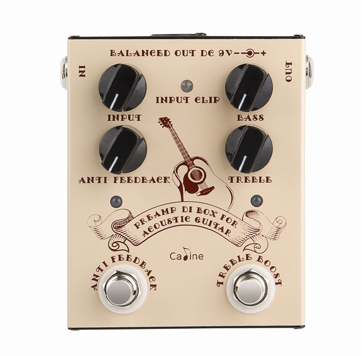 Caline CP-40 Preamp en DI Box Pedaal voor Akoestische Gitaar