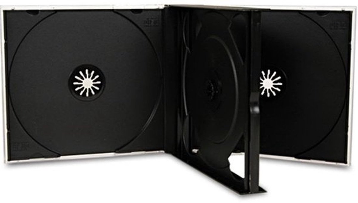 CD/DVD Case - 4-Way Case - Ruimtebesparend - Zwart - Voor 4 CDs - Geschikt voor opslag - 25 mm