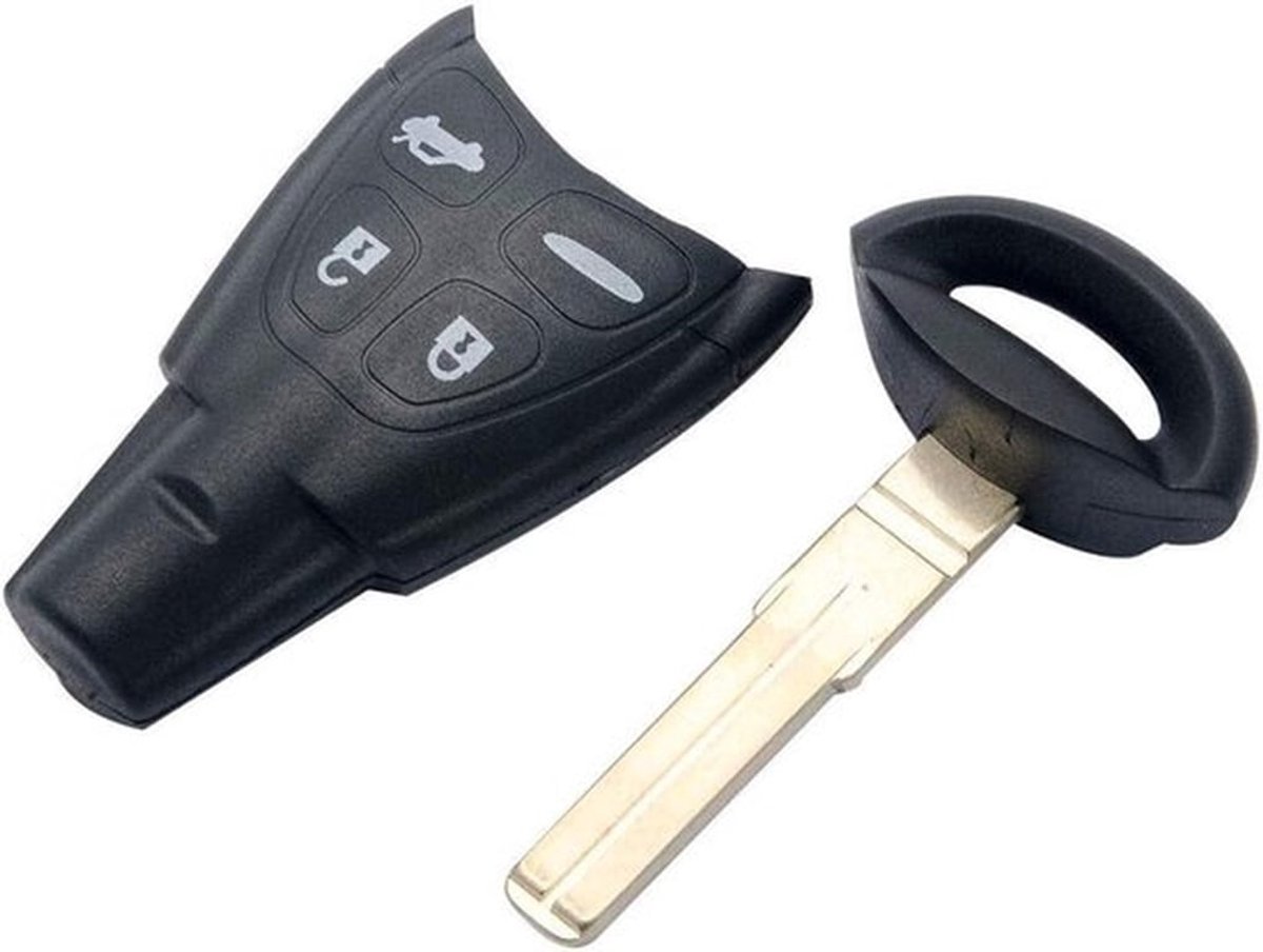 Autosleutel Case - Vervanging Sleutel - 4 Knoppen - Controle Autosleutel - Afstandsbediening Sleutel - 2 stks - Schakelaars - Batterij - Geschikt voor Auto - Zwart - Voor Universeel Gebruik