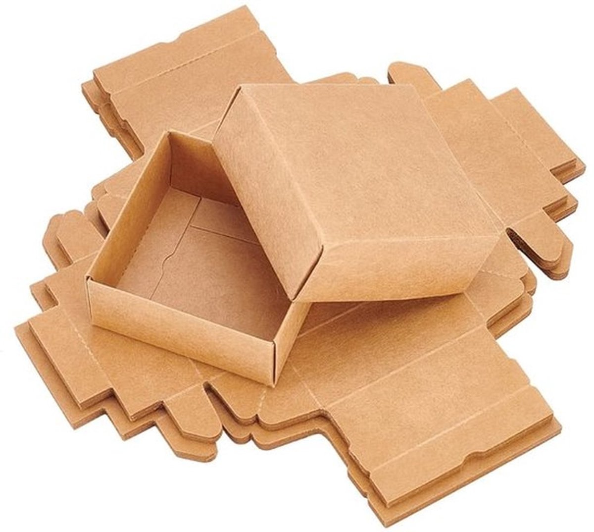 Geschenkdozen 20 stuks - Bruine Kraftpapieren Dozen - 8,6 x 8,6 x 3,6 cm - Cadeauverpakking - Juwelendoosjes - Verjaardagscadeau