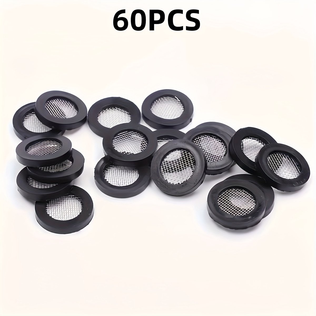 Filterdopjes voor Kraan - 60 Stuks - FSW-Products - Kraanfilters - Filter voor Kranen - Rubber / RVS - 1.8 cm dia