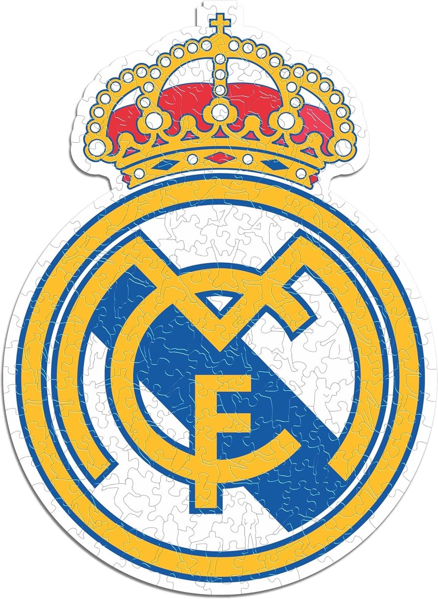 Real Madrid Houten Puzzel - 150 Stukjes - Officieel Voetbal Logo - Duurzame Legpuzzel voor Kinderen en Volwassenen - Cadeau voor Voetbalfans
