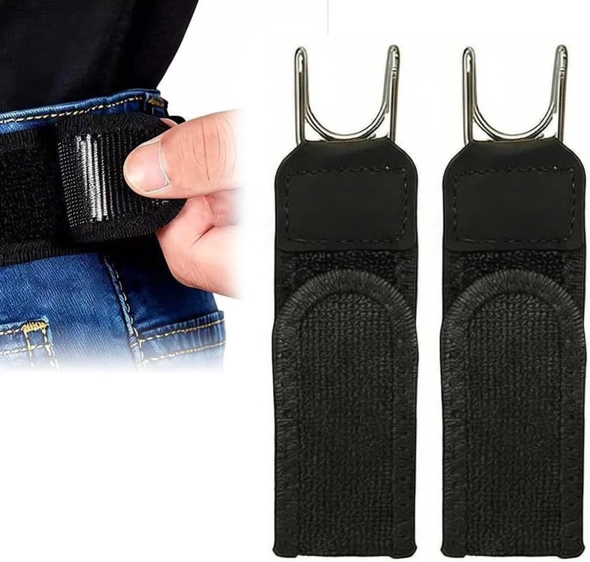Elastische riem zonder gesp, verstelbaar en eenheidsmaat, ideaal voor dames en heren, onzichtbaar onder kleding en jeans.