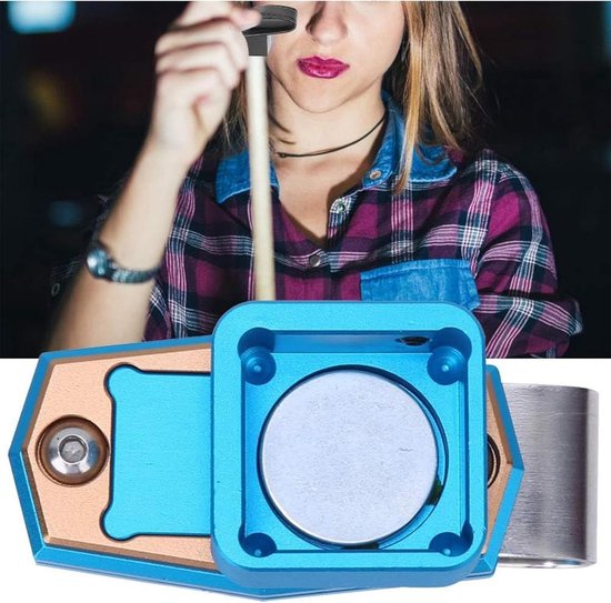 Biljartkrijt Houder - Keu Accessoire - Spel Verbeteren - Magnetische Bevestiging - 6.7 cm - Blauw — afbeelding 4