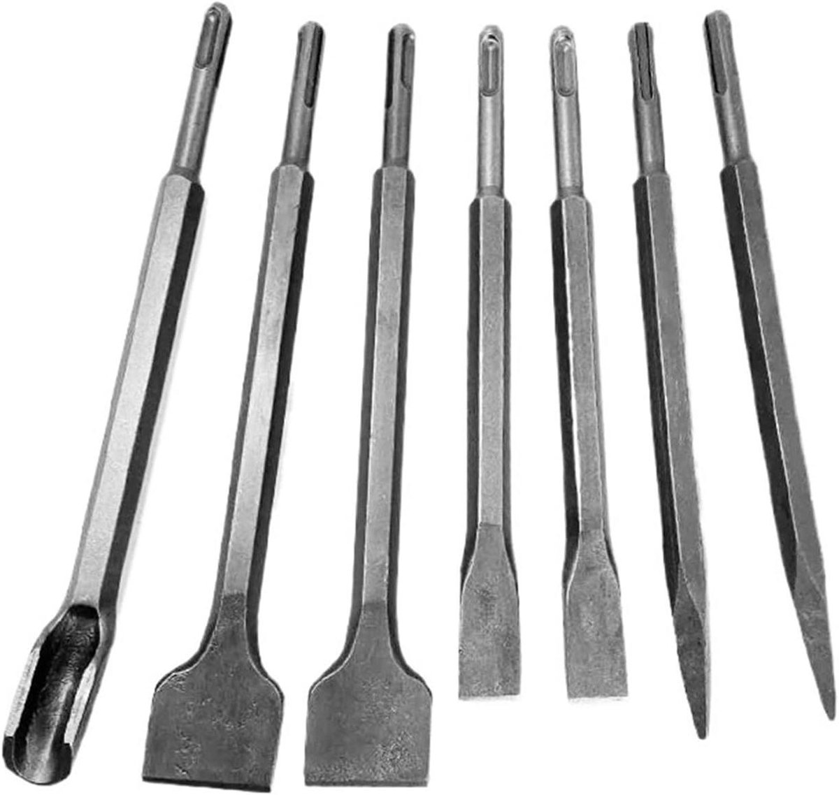 Beitel Set - Hamer Beitels - Metselwerk Sloop - Hoge Materiaalverwijdering - 7 Stuks - Metaal