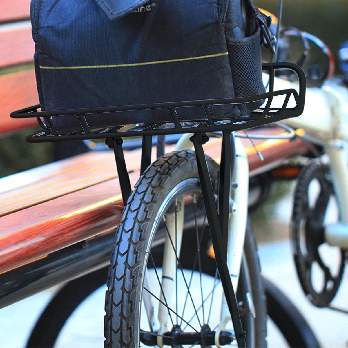 Fietsmand - Bagagedrager mand - Boodschappen vervoeren - Afneembaar met schroef - 20 inch - Zwart