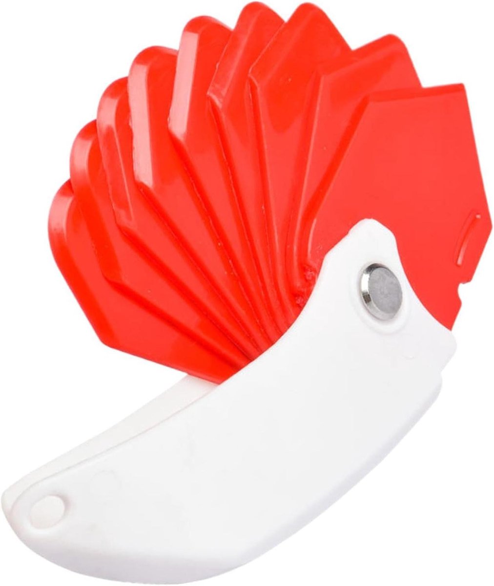 Kit Afwerkingstool - Kitverspreider Applicator - Naden Kitten - 9-in-1 Multifunctioneel - 15 cm - Rood