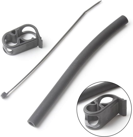 Vervangende Slang en Klem Set - Kite Ventiel Connector - Kitesurfen Reparatie - Nylon Materiaal - 20 cm Slanglengte - Zwart — afbeelding 5