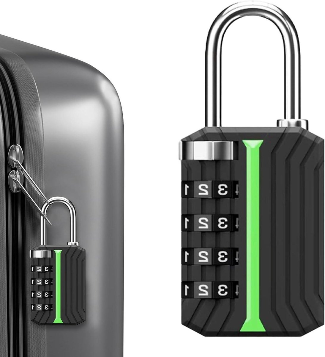 Encryptie Hangslot - Draagbaar Slot - Bagage Beveiligen - Sleutelloos Cijferslot - 7.2 x 3.3 x 2.3 cm - Zwart