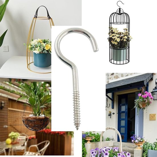 Ceiling hooks 12 stuks - roestvrij staal - zware kwaliteit - ideaal voor binnen en buiten - ShopVlot — afbeelding 5