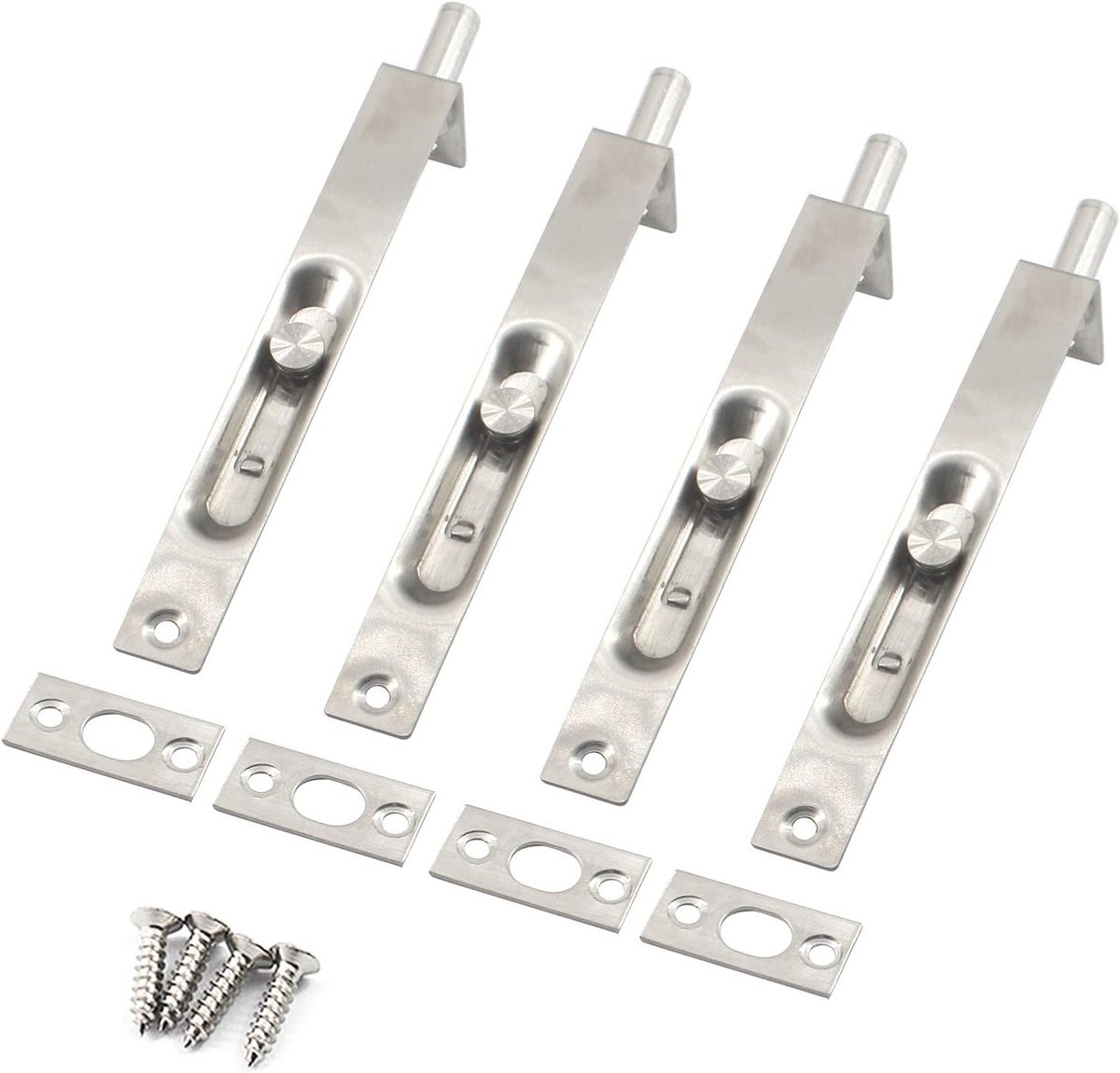 Verstevig je Deur met een 6 Inch RVS Verborgen Deurslot en Schuifgrendel met Schroeven (4 stuks)