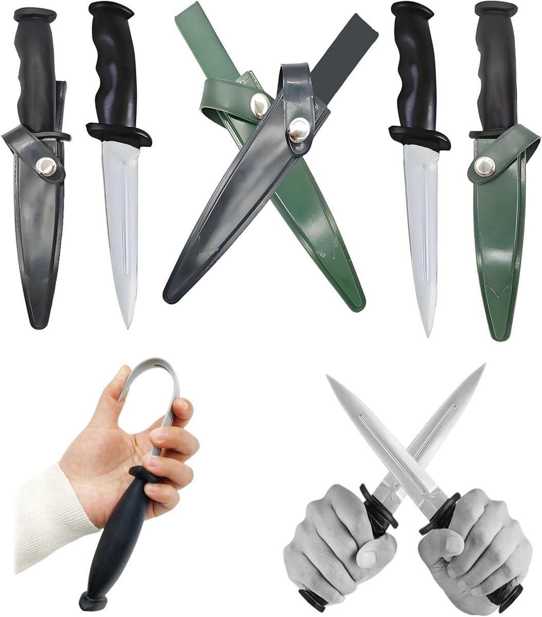 Set van 4 Rubber Training Messen voor Martial Arts, Oefenwapens voor Vechttraining en Decoratie