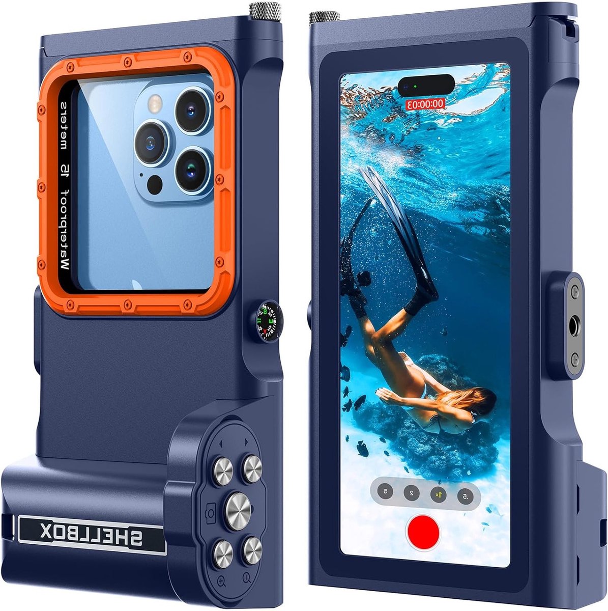 Waterdichte Smartphone Case tot 15M - IPX8 Onderwaterbehuizing voor iPhone, Samsung en Google tot 6.9'' - Duiken en Professioneel Gebruik, Zwart