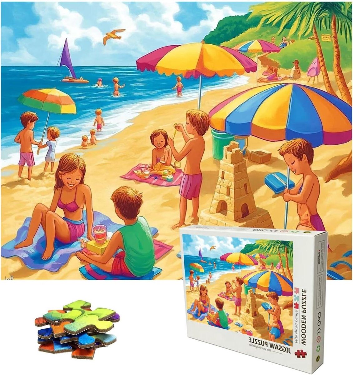 Houten Legpuzzels - Grote Puzzel - Ontspanning Thuis - 5000 Stukjes - 160 x 100 cm - Meerdere Kleuren
