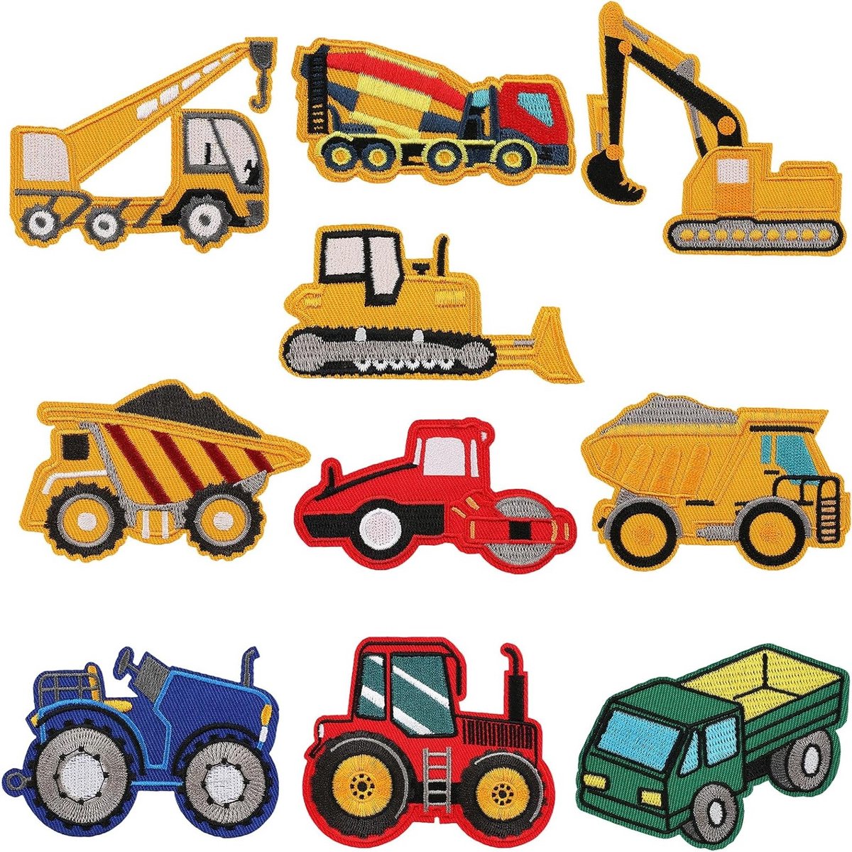 Set van 10 strijkpatches voor kinderen - Creatieve en kleurrijke ontwerpen voor kleding en accessoires