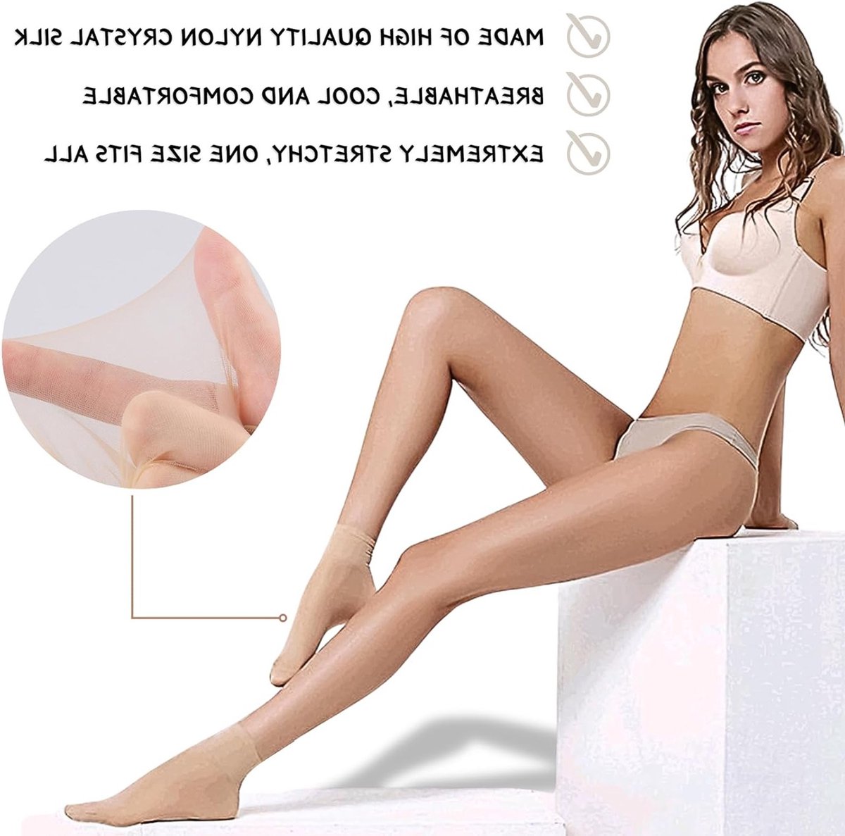 14 Paar Dames Transparante Sokken - Nylon Kousen, Mode Sokken en Enkelsokken voor Elke Gelegenheid