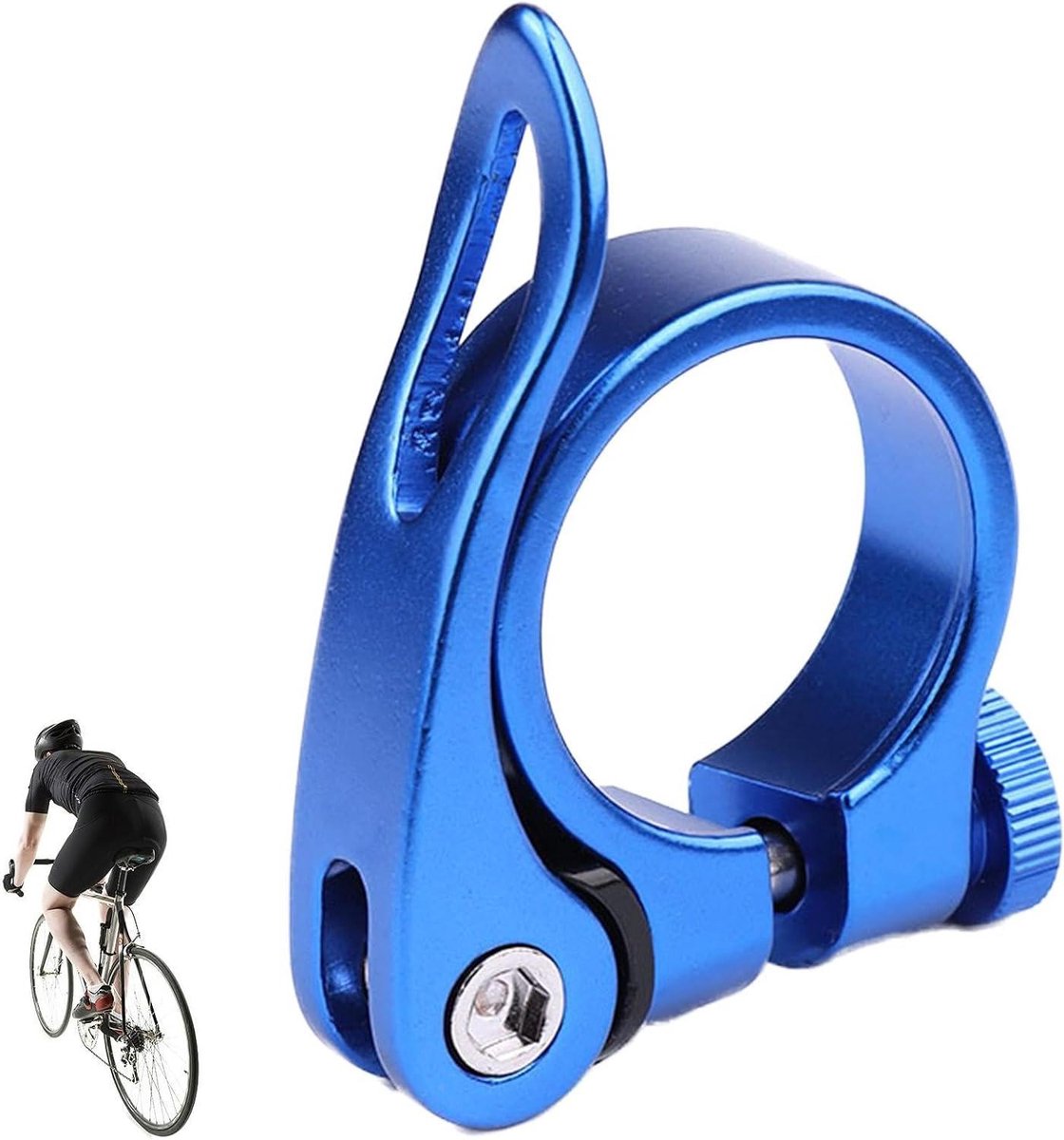 Fietszadelklem - Zadelpenklem - Comfortabel Fietsen - Snelsluiting Aluminium - 30-32 mm - Blauw