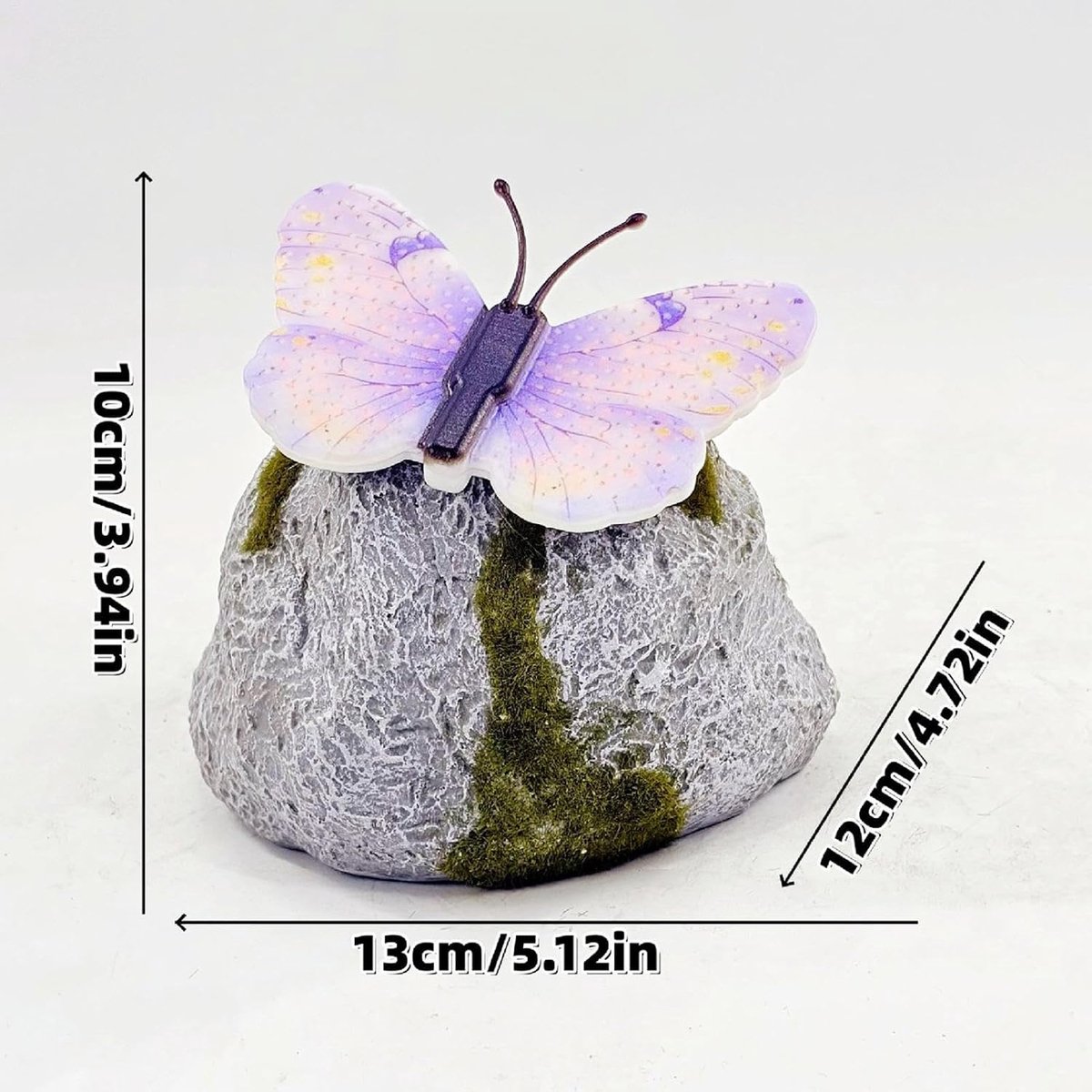 Decoratieve Tuinstenen - Led Steen - Tuin Verlichten - Zonne-energie - 13 x 12 x 10 cm - Paars