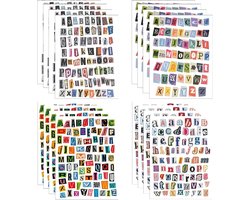Vintage Scrapbook Letters Stickers - 1278 Stuks Kleine Alfabet Stickers voor Journaling, Laptop en Creatieve Projecten