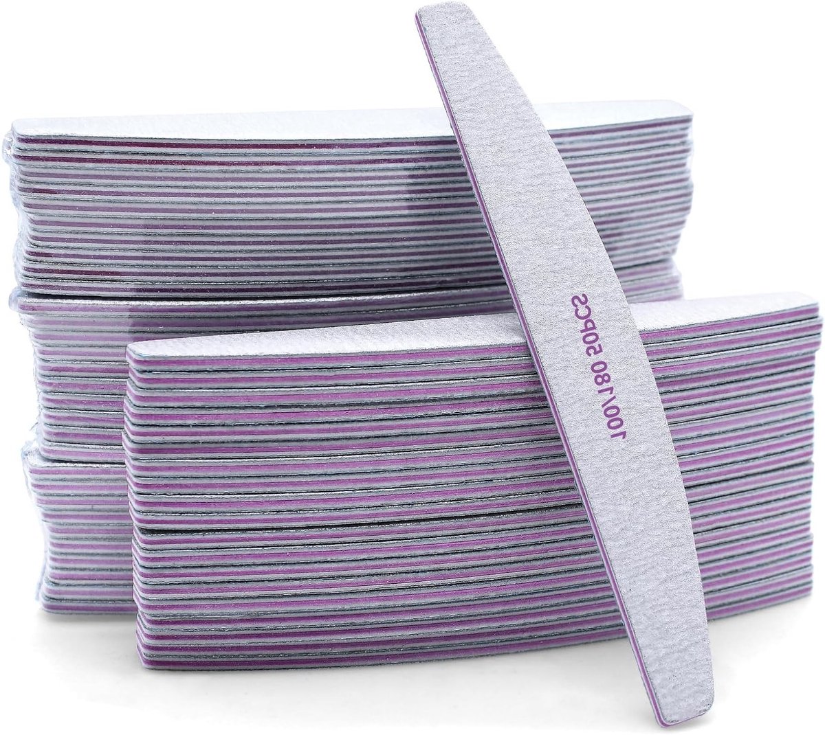 50 Stuks Vijlenset voor Nagels, Dubbelzijdige 100/180 Grit Vijl voor Nagelverzorging en Styling, Wegwerp Nagelvijlen voor Perfecte Manicure en Pedicure