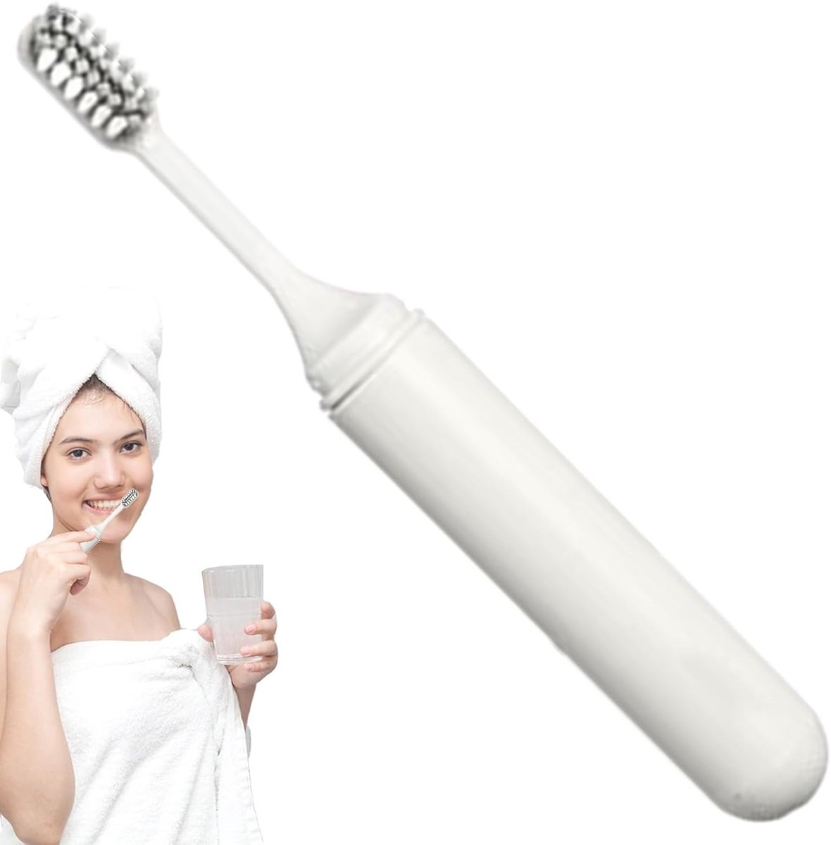 Reistandenborstel Opvouwbaar - Tandenborstel Reizen - Persoonlijke Hygiëne - Afneembare Borstelkop - 18 cm - null