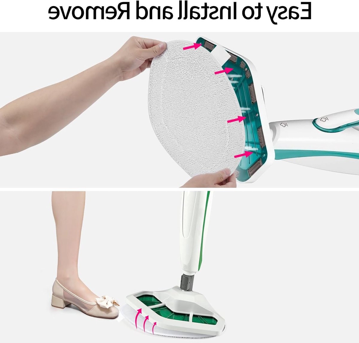 Set van 4 Wasbare Vervangende Doeken voor Polti Vaporetto Stoomreinigers, Microvezel Pads voor Effectieve Reiniging – foto 4