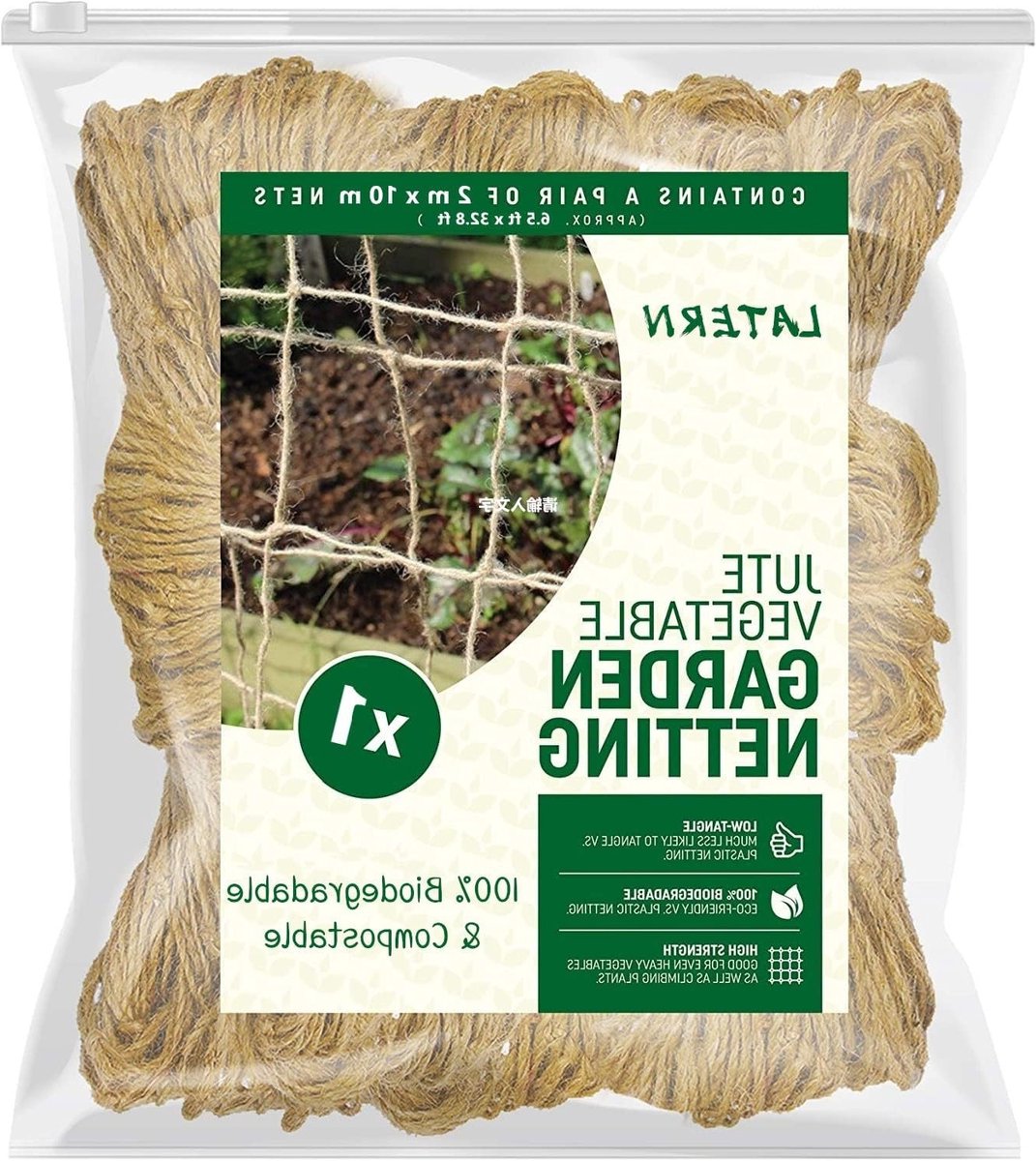 2m x 10m Plant Support - Jute Net - 100% Eco-Friendly - Biodegradable en Composteerbaar Jute Trellis Net voor Tuin - Klimgroenten - Tomaten - Stokbonen - Erwtjes
