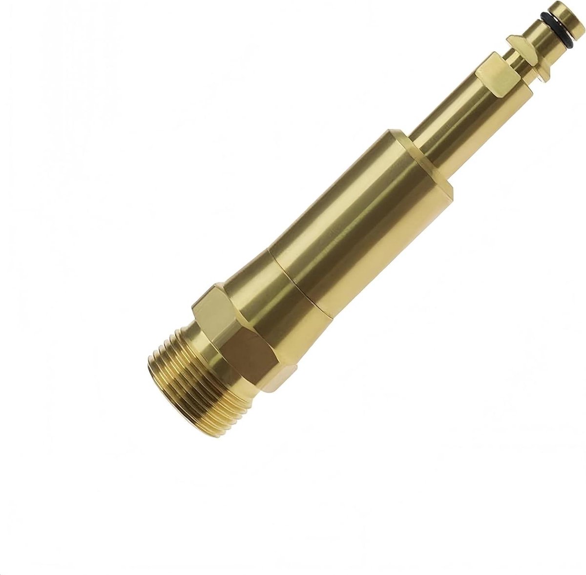Hogedrukreiniger Adapter - M22 Koppeling - Schoonmaak Werk - Messing Materiaal - 108mm Lengte - Zilver