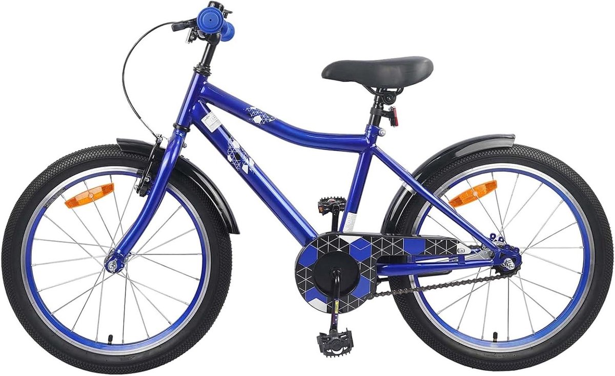 Kinderfiets - Jongensfiets Meisjesfiets - Veilig Fietsen Leren - Stalen Frame - 18 inch - Donkerblauw