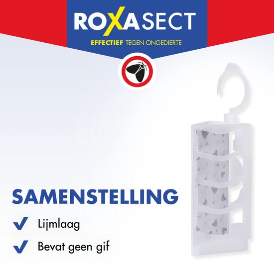 Roxasect Mottenval Val - Voor kledingmotten - Lokt en doodt mannelijke kledingmotten - Langdurige werking - Ongedierteval - 1 stuk